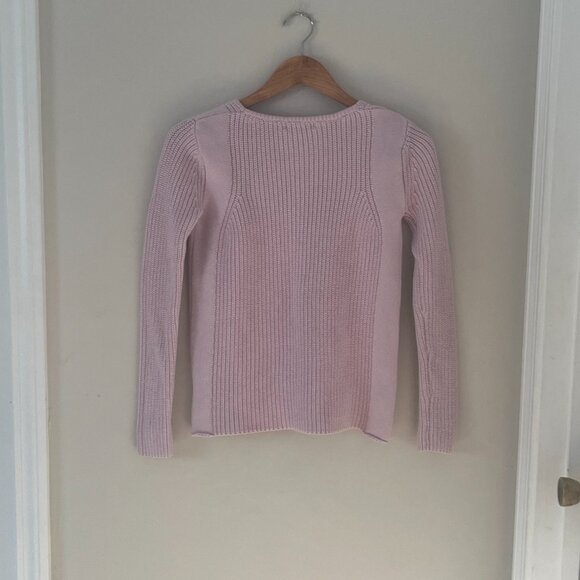 Burgess ribbed V-neck Pullover Cashmere Cotton Blend Quiet Luxury Size XS - Picture 5 of 7